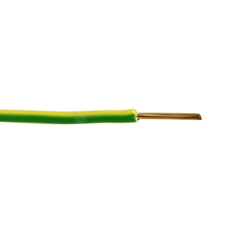 H07V-U (YDY) 1x4 mm2 single core wire (monolithic, yellow / green, 1 m)