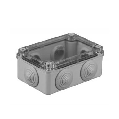Hermetinė dėžutė skaidriu dangteliu Pawbol S-BOX 206-P (pilka, 120x80x50)