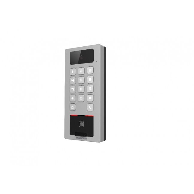 Praėjimo kontrolės terminalas ir telefonspynė Hikvision DS-K1T502DBFWX-C Praėjimo kontrolės terminalas ir telefonspynė Hikvision DS-K1T502DBFWX-C