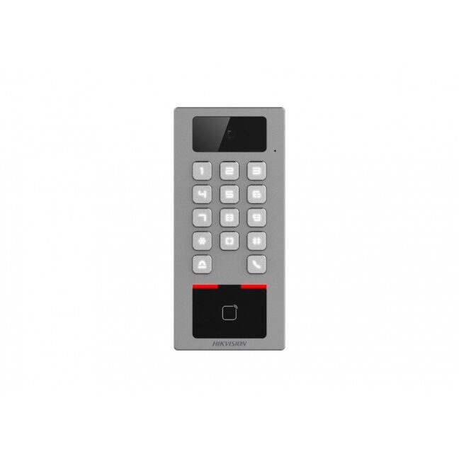 Praėjimo kontrolės terminalas ir telefonspynė Hikvision DS-K1T502DBWX-C Praėjimo kontrolės terminalas ir telefonspynė Hikvision DS-K1T502DBWX-C