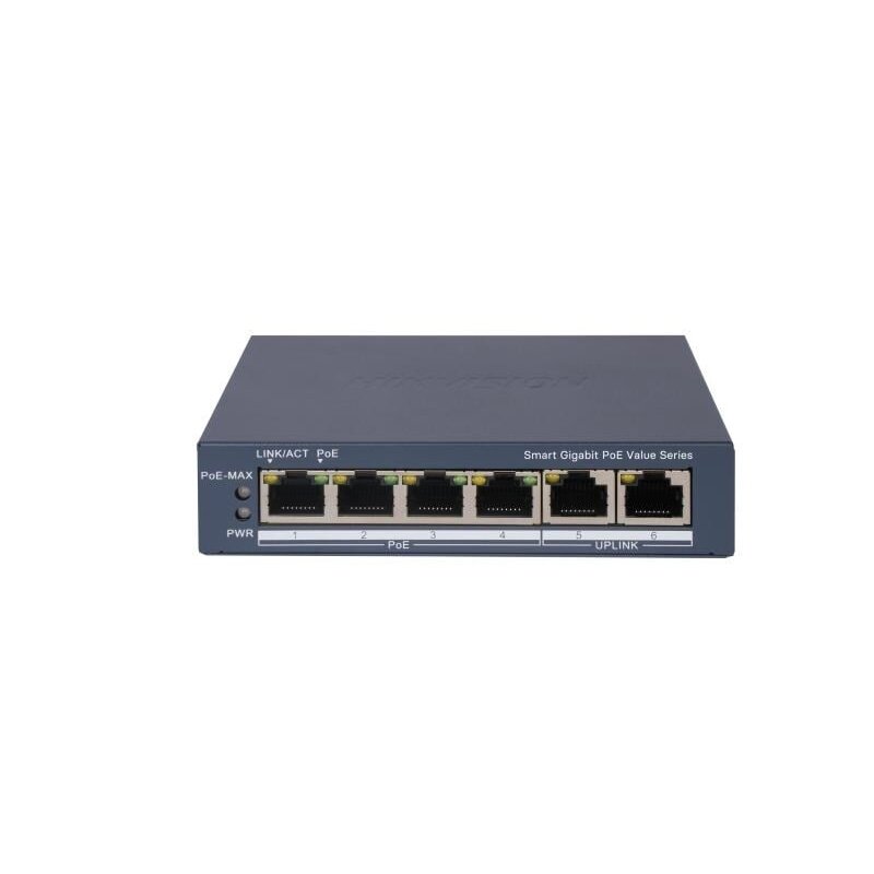 Hikvision 6 prievadų komutatorius DS-3E1506P-EI/M (valdomas)