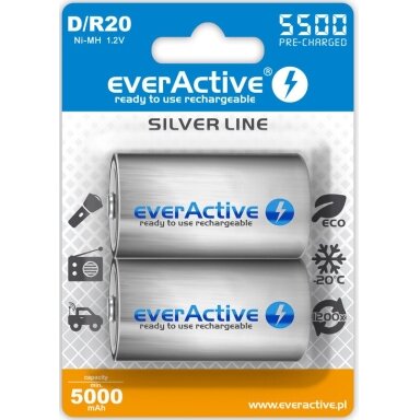 Chargable battery everActive Ni-MH 5500 mAh R20 D (2 pcs.)