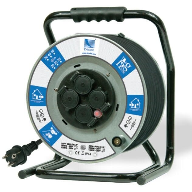 Extension cord reel Pawbol B.1122-50-S (4 sockets, 50m)