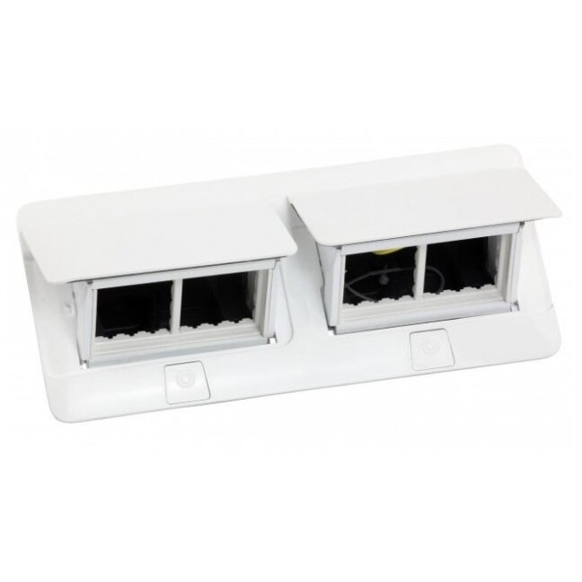 Įleidžiama modulinė dėžutė 2x4 mod. Legrand 654004 (metalinė, balta) Įleidžiama modulinė dėžutė 2x4 mod. Legrand 654004 (metalinė, balta)