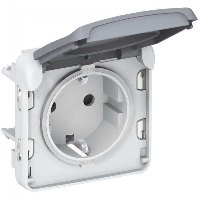 Surface socket with cover Plexo Legrand 069571 (IP55, gray)