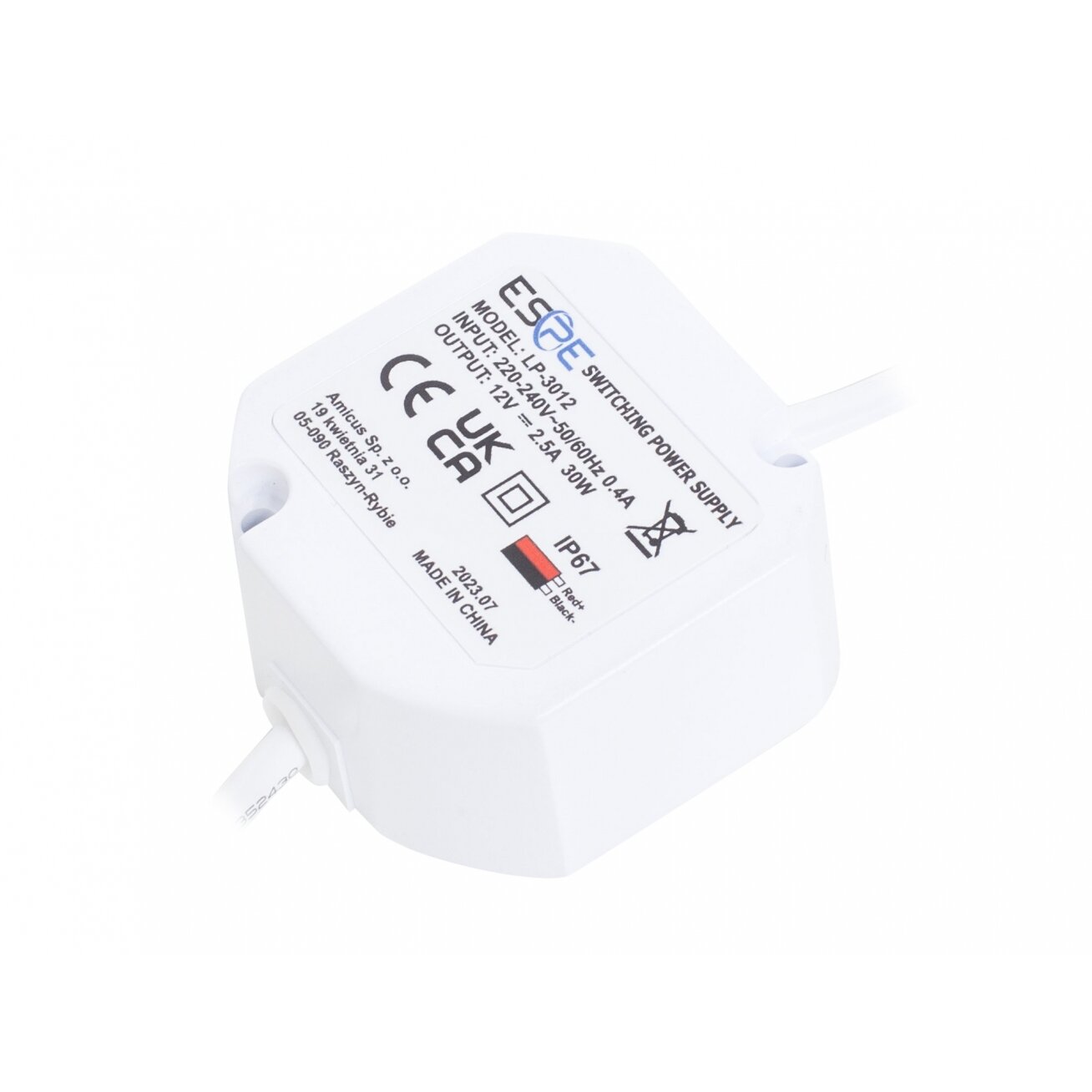 Pulse Power Supply ESPE LP-3012 (30W, 2.5A/12V, sealed IP67, 50x47x25) Pulse Power Supply ESPE LP-3012 (30W, 2.5A/12V, sealed IP67, 50x47x25)
