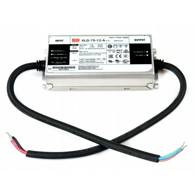 Dimmable LED switching power supply 60W 12V 5A IP67 Mean Well XLG-75-12-A Dimmable LED switching power supply 60W 12V 5A IP67 Mean Well XLG-75-12-A