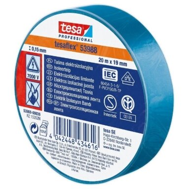 Soft PVC Insulation Tape TESA (blue) 20m x 19mm 53988-00036-00