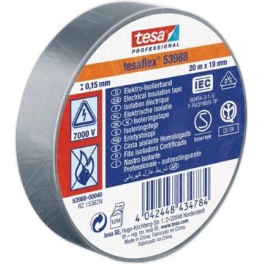 Soft PVC Insulation Tape TESA (gray) 33m x 19mm 53988-00048-00