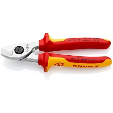 Insulated cable cutter for electrical cable KNIPEX 9516165 (Ø15mm/50mm², 165mm, 1000V)