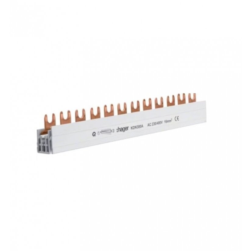 Insulated busbar Hager KDN380A (3P, 12 mod., 16mm)