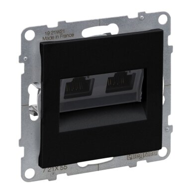 Black 2x RJ45 UTP 6A socket SUNO Legrand 721455