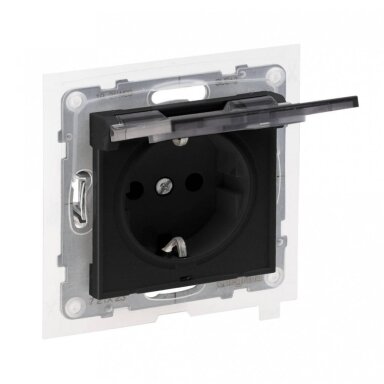 Black socket with cover Suno Legrand 721123