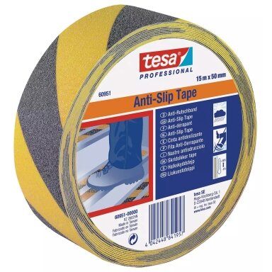 Anti-slip tape TESA (black/yellow) 15m x 50mm 60951-00000-00