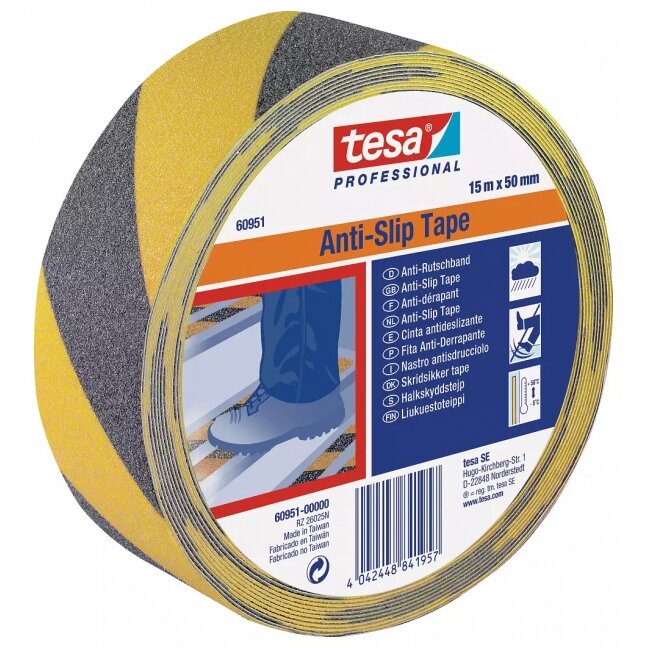 Anti-slip tape TESA (black/yellow) 15m x 50mm 60951-00000-00 Anti-slip tape TESA (black/yellow) 15m x 50mm 60951-00000-00