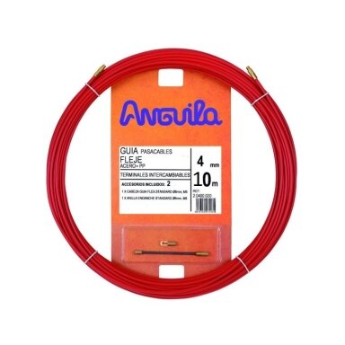 Cable Puller (10m, 4mm, red, flat steel cable)