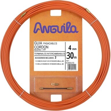 Cable Puller (30m, 4mm, orange, steel cable)