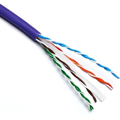 Kabelis ryšio Excel 190-071-500 Cat6 U/UTP (LSOH, 23AWG, B2CA, violetinis, ritė 500m.)