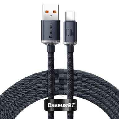 Kabelis USB A - USB C BASEUS CAJY000401 (1.2m, QC3.0, 100W, juodas)
