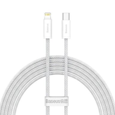 Kabelis USB C - Lightning BASEUS CALD000102 (2.0m, 20W, baltas, pintas)