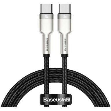 Kabelis USB C - USB C BASEUS CATJK-C01 (1.0m, 100W, duomenų perdavimui ir krovimui, juodas)