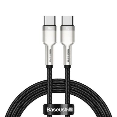 Kabelis USB C - USB C BASEUS CATJK-D01 (2.0m, 100W, duomenų perdavimui ir krovimui, juodas)
