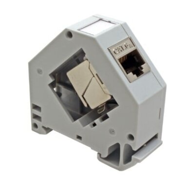 Kampinis adapteris RJ45 keystone lizdui (montuojamas ant DIN bėgelio)