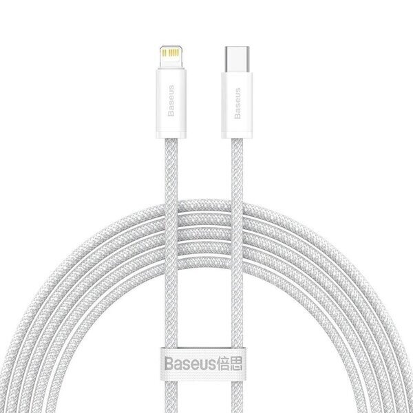 USB C to Lightning Cable BASEUS CALD000102 (2.0m, 20W, white, braided)