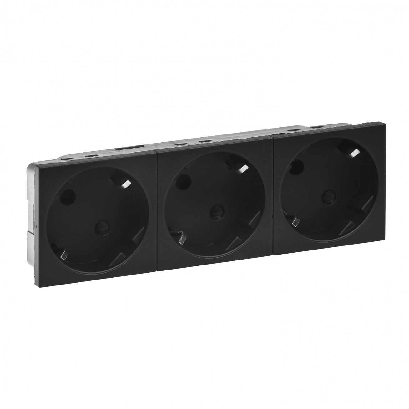 Recessed socket Legrand 079372L (black, matte, 3x2P+E 45° angle, IP40)