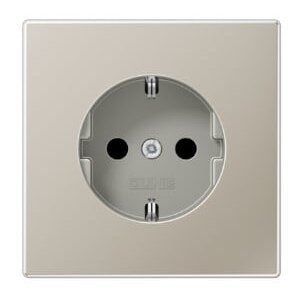 Socket with grounding JUNG ES1520 (stainless steel color, 16A/250V)