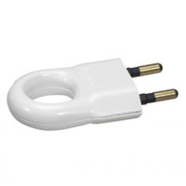 Plug Legrand 050162 (white, cable from the side, with ring, 6A, without grounding) Plug Legrand 050162 (white, cable from the side, with ring, 6A, without grounding)