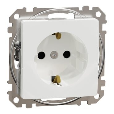 Power socket with grounding and child protection Schneider Electric Sedna Design SDD111022 (white)