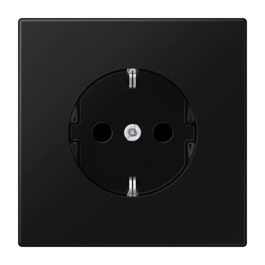 JUNG LS1520KISWM socket with grounding and child protection (IP44, black)