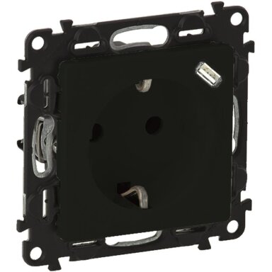2P + E USB type C mixed socket outlet Valena Life Legrand 756335 (black)