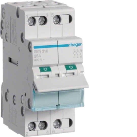 Kirtiklis Hager SBN316 (3P, 16A, 400V, 2 mod.) Kirtiklis Hager SBN316 (3P, 16A, 400V, 2 mod.)