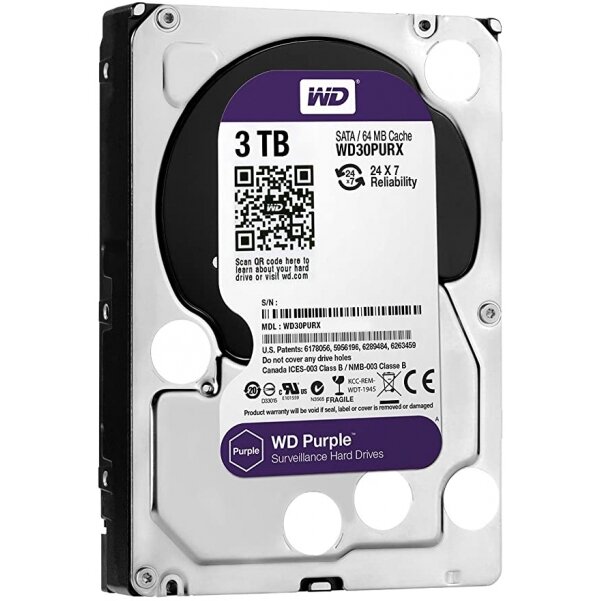 Kietas diskas WD Purple WD30PURX Surveillance 3 TB Kietas diskas WD Purple WD30PURX Surveillance 3 TB