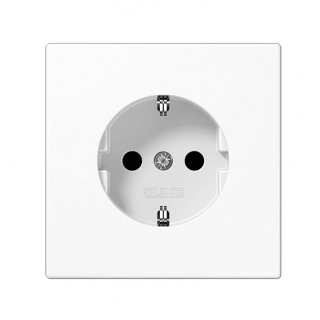 Kištukinis lizdas su įžeminimu ir dangteliu JUNG LS1520KLWW (baltas, 16A/250V) Kištukinis lizdas su įžeminimu ir dangteliu JUNG LS1520KLWW (baltas, 16A/250V)
