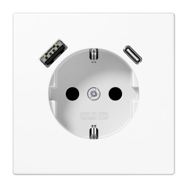 Kištukinis lizdas su USB+USB-C JUNG LS1520-15CAWW (baltas, 16A/250V) Kištukinis lizdas su USB+USB-C JUNG LS1520-15CAWW (baltas, 16A/250V)