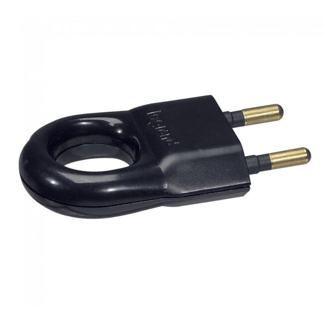 Kištukas Legrand 050163 (juodas, laidas iš šono, su žiedu, 6A, be įžeminimo) Kištukas Legrand 050163 (juodas, laidas iš šono, su žiedu, 6A, be įžeminimo)
