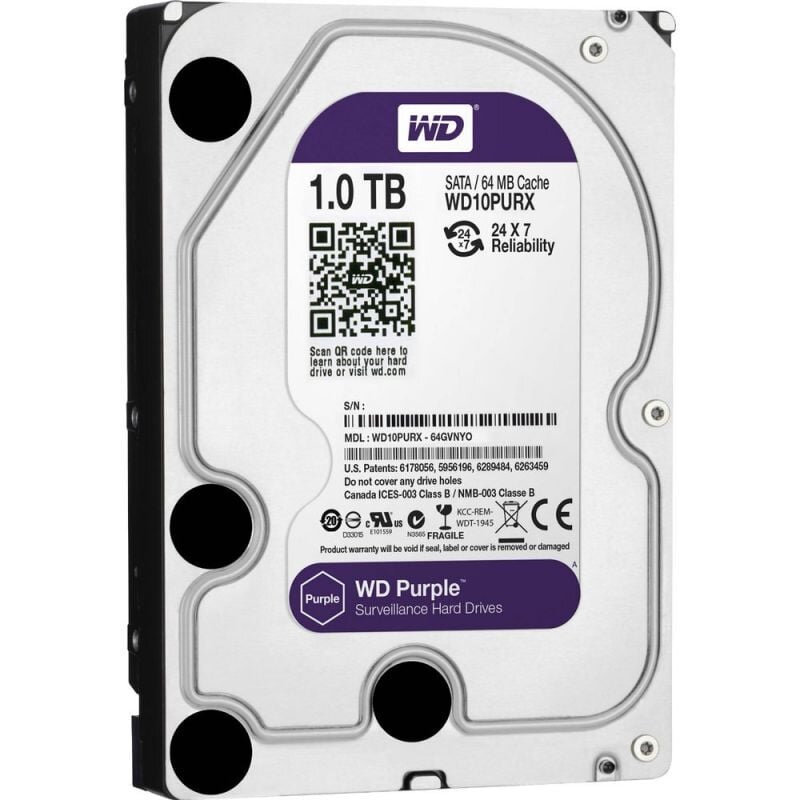 Kietas diskas WD Purple WD10PURX Surveillance 1 TB Kietas diskas WD Purple WD10PURX Surveillance 1 TB