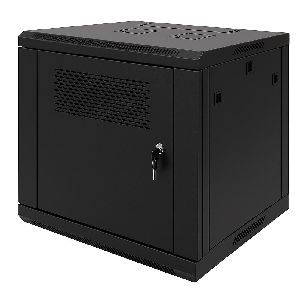 Wall-mounted 19'' network cabinet 15U 600x450mm (black, unassembled, IP20) ASP2-6412