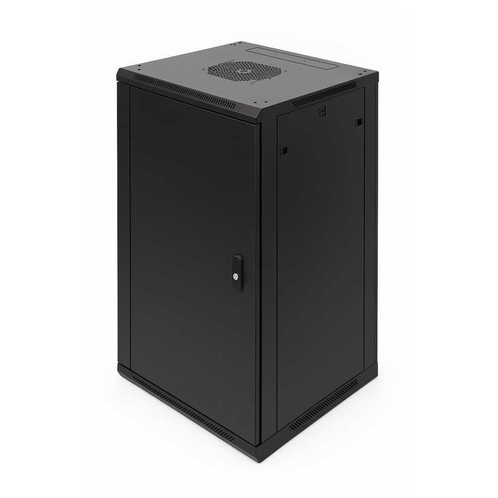 Wall-mounted 19'' network cabinet 22U 600x600mm (black, unassembled, IP20) ASP2-6622