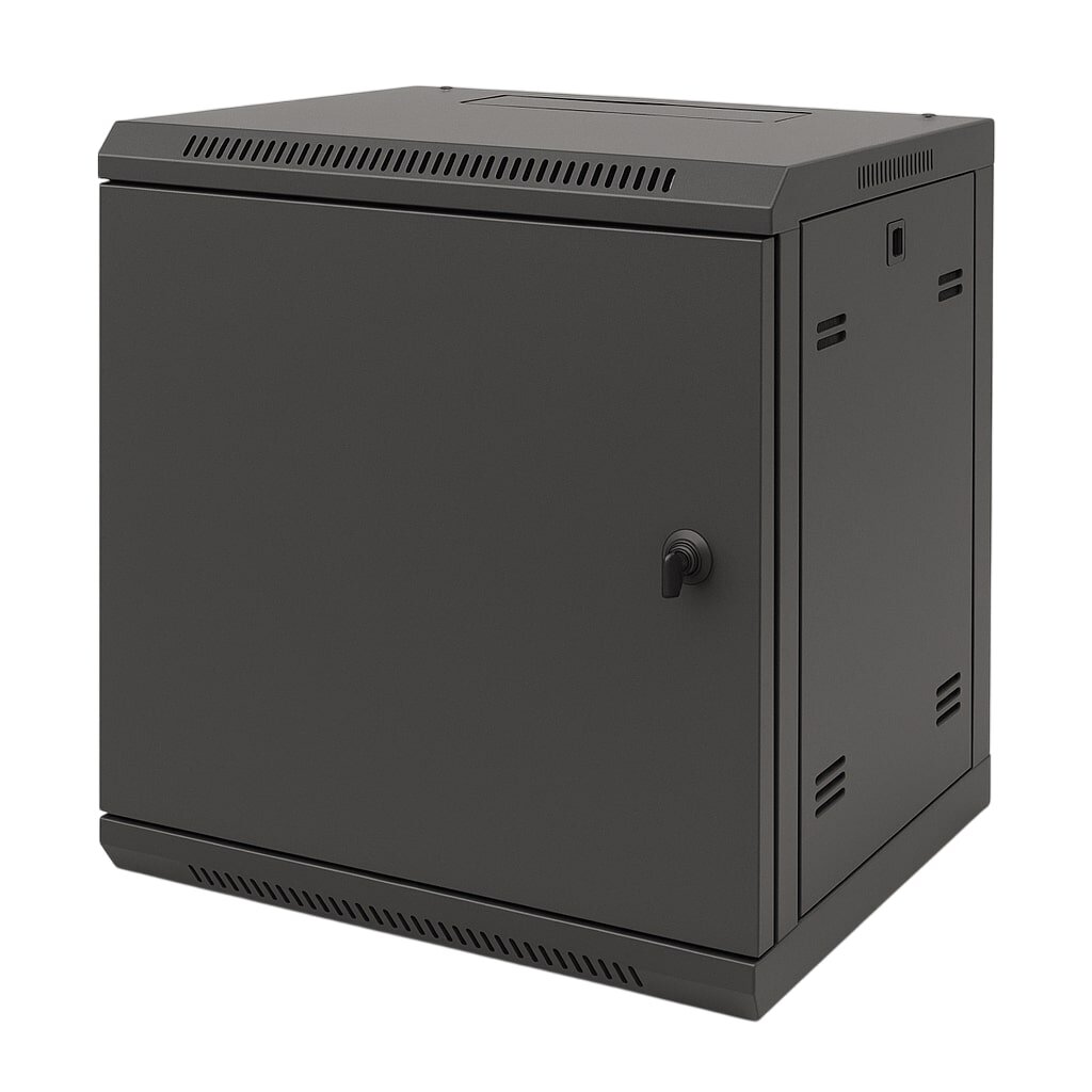 Wall-mounted 19'' rack cabinet 4U 600x450mm (black, unassembled, IP20, ASP2-6404)