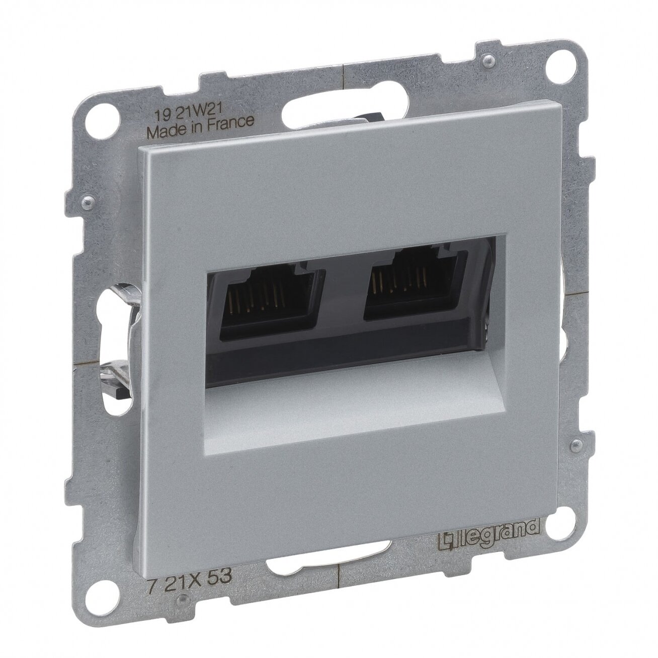 Computer socket aluminum SUNO Legrand 721353 (2xRJ45, UTP 6)