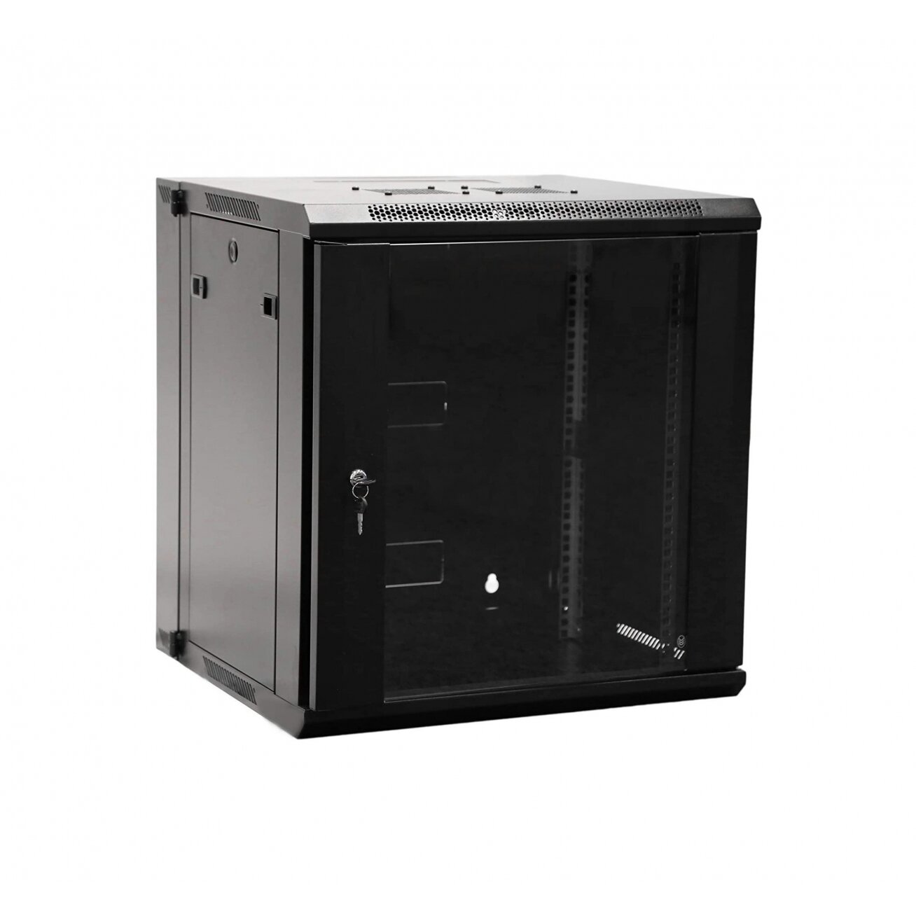 Komutacinė pakabinama spinta 19" 9U 600x600 (juoda) (surinkta) Komutacinė pakabinama spinta 19" 9U 600x600 (juoda) (surinkta)