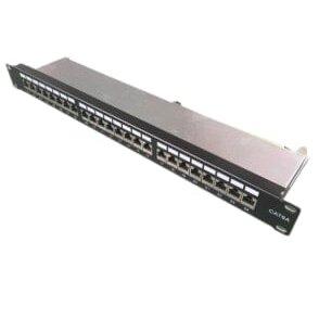 Patch panel 19" 1U FTP Cat5e LK-PP-013-A (24 ports, with cable manager, 482.6x44x95 mm)