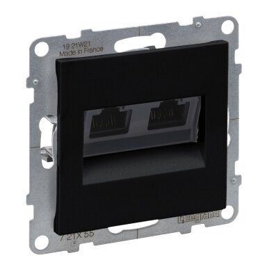 Kompiuterinis lizdas 2×RJ45 Legrand Suno 721455 (Cat6, UTP, juodas)