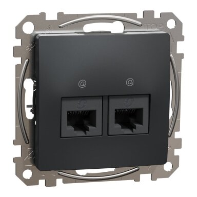 Kompiuterinis lizdas 2xRJ45 UTP Cat6 Schneider Electric Sedna Design SDD114462 (antracitas)