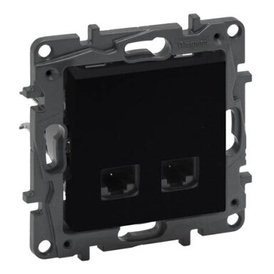 Socket outlet 2xRJ45 UTP6 Niloe Step Legrand 863564 (black)