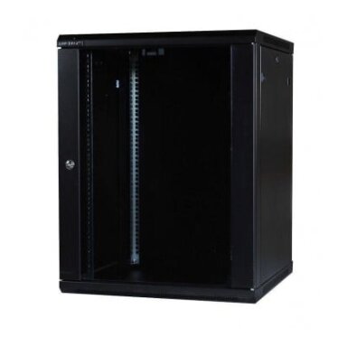 Komutacinė pakabinama spinta 19" 12U 600x450x635 (surinkta) (juoda)